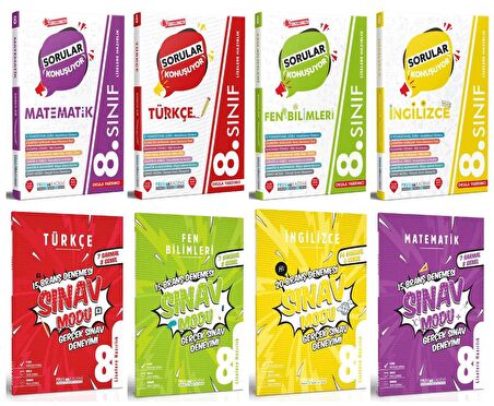 Pruva Akademi 8. Sınıf Matematik Türkçe Fen İngilizce Soru + Deneme Seti 8 Kitap 2023