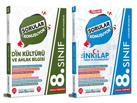 Pruva Akademi 8. Sınıf Din Kültürü + İnkılap Soru Bankası Seti 2 Kitap 2023