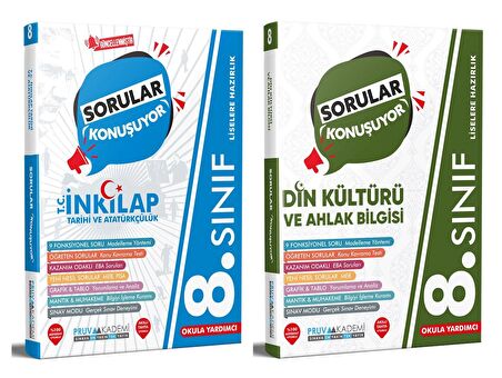 Pruva Akademi 8. Sınıf İnkılap + Din Kültürü Sorular Konuşuyor Seti 2 Kitap 2023