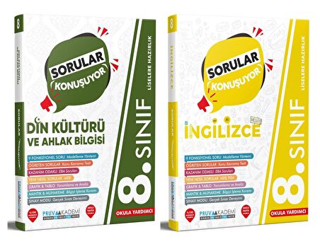 Pruva Akademi 8. Sınıf Din Kültürü + İngilizce Soru Bankası Seti 2 Kitap 2023