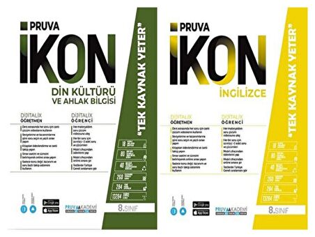 Pruva Akademi 8. Sınıf Din Kültürü + İngilizce Defter Seti 2 Kitap 2023