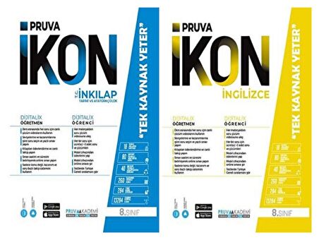 Pruva Akademi 8. Sınıf İnkılap Tarihi + İngilizce Defter Seti 2 Kitap 2023