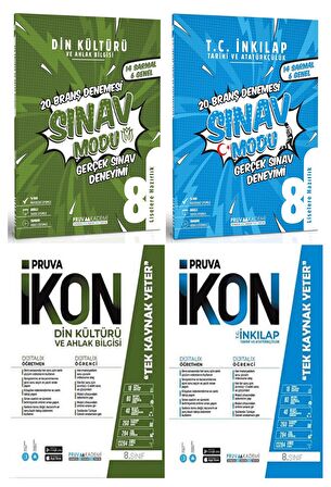 Pruva Akademi 8. Sınıf Din Kültürü + İnkılap Defter + Deneme Seti 4 Kitap 2023