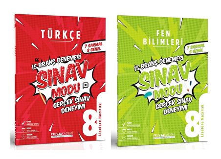 Pruva Akademi 8. Sınıf Türkçe + Fen Bilimleri Sınav Modu Deneme Seti 2 Kitap 2023