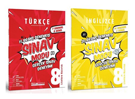 Pruva Akademi 8. Sınıf Türkçe + İngilizce Sınav Modu Deneme Seti 2 Kitap 2023