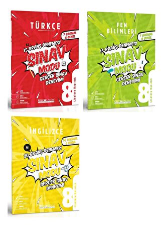 Pruva Akademi 8. Sınıf Türkçe + Fen + İngilizce Sınav Modu Deneme Seti 3 Kitap 2023