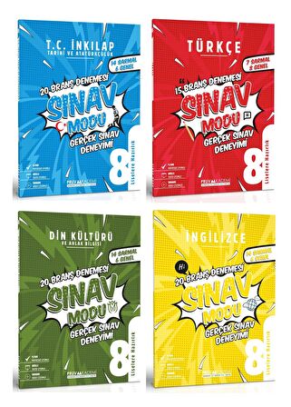 Pruva Akademi 8. Sınıf İnkılap + Türkçe + Din + İngilizce Deneme Seti 4 Kitap 2023