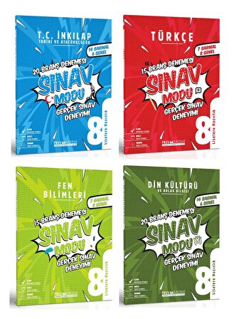 Pruva Akademi 8. Sınıf İnkılap + Türkçe + Fen + Din Deneme Seti 4 Kitap 2023