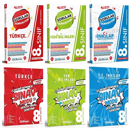 Pruva Akademi 8. Sınıf Türkçe + Fen + İnkılap Sorular Konuşuyor + Deneme Seti 6 Kitap 2023