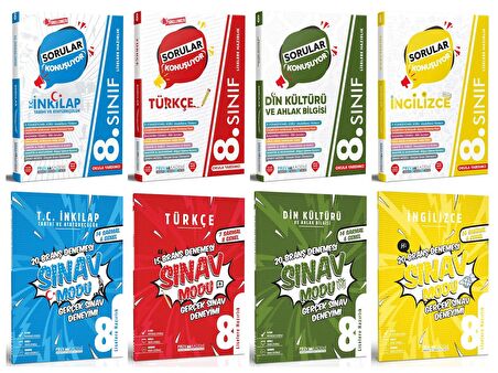 Pruva Akademi 8. Sınıf İnkılap + Türkçe + Din + İngilizce Soru + Deneme Seti 8 Kitap 2023