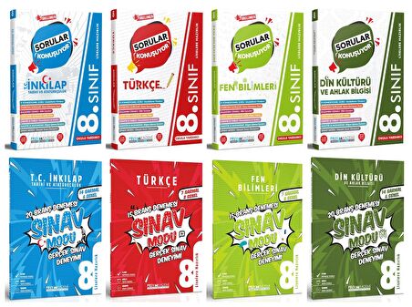 Pruva Akademi 8. Sınıf İnkılap + Türkçe + Fen + Din Soru + Deneme Seti 8 Kitap 2023