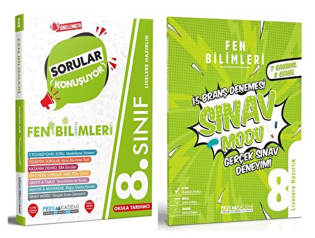 Pruva Akademi 8. Sınıf Fen Bilimleri Sorular Konuşuyor + Deneme Seti 2 Kitap 2023