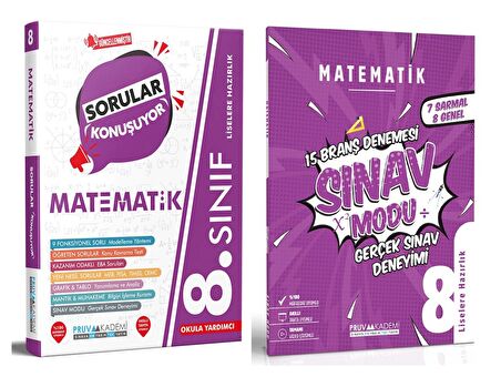 Pruva Akademi 8. Sınıf Matematik Sorular Konuşuyor + Deneme Seti 2 Kitap 2023