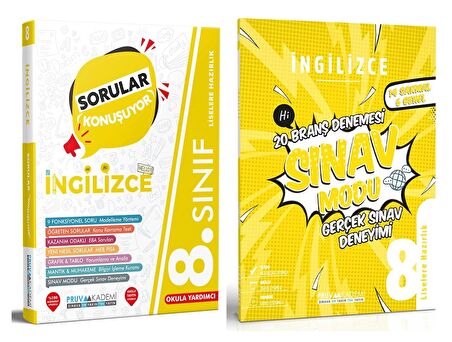 Pruva Akademi 8. Sınıf Lgs İngilizce Sorular Konuşuyor + Deneme Seti 2 Kitap 2023