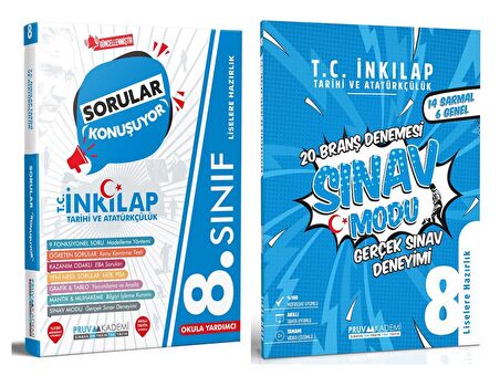 Pruva Akademi 8. Sınıf Lgs İnkılap Tarihi Sorular Konuşuyor + Deneme Seti 2 Kitap 2023