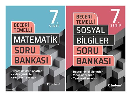 Tudem 7. Sınıf Matematik + Sosyal Bilgiler Beceri Temelli Soru Seti 2 Kitap 2023