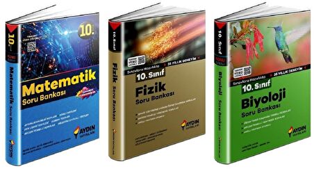 Aydın 10. Sınıf Matematik + Fizik + Biyoloji Soru Seti 3 Kitap 2023