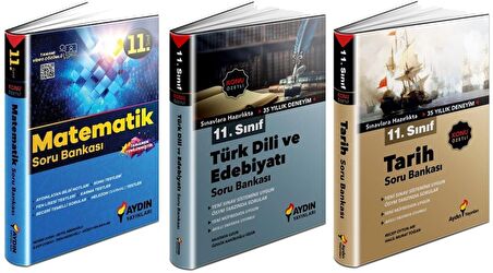 Aydın 11. Sınıf Matematik + Edebiyat + Tarih Soru Seti 3 Kitap 2023