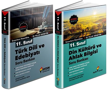 Aydın 11. Sınıf Edebiyat + Din Soru Bankası Seti 2 Kitap 2023