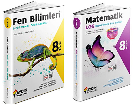 Aydın 2024 8. Sınıf Matematik + Fen Bilimleri Beceri Temelli Soru Seti 2 Kitap