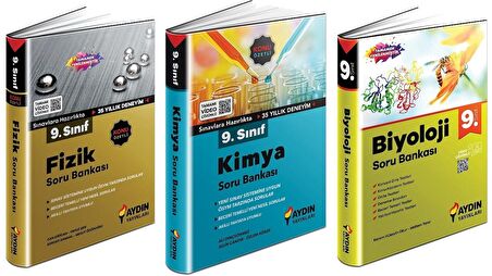 Aydın 9. Sınıf Fizik + Kimya + Biyoloji Soru Seti 3 Kitap 2023