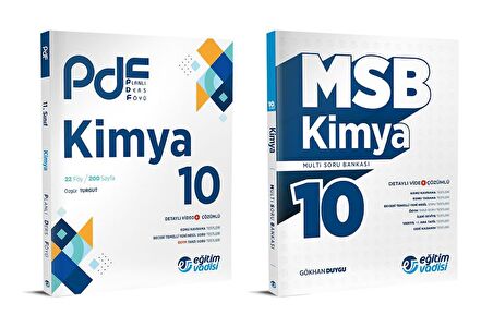 Eğitim Vadisi 2024 10. Sınıf Kimya Pdf + Soru Seti 2 Kitap