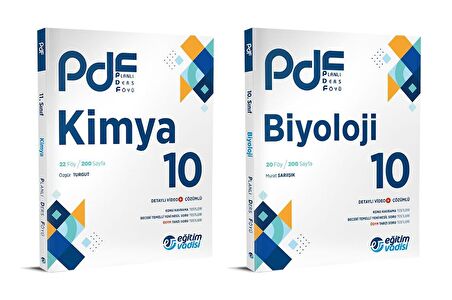 Eğitim Vadisi 2024 10. Sınıf Kimya + Biyoloji Pdf Seti 2 Kitap