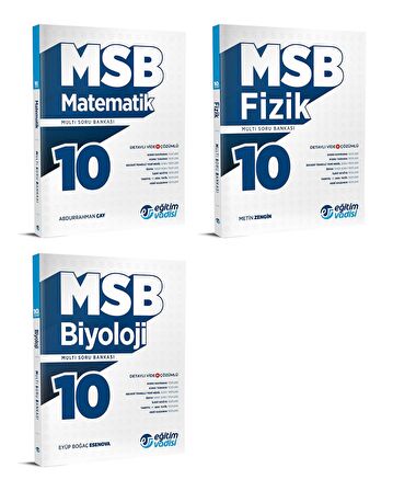 Eğitim Vadisi 2024 10. Sınıf Matematik + Fizik + Biyoloji Soru Bankası Seti 3 Kitap