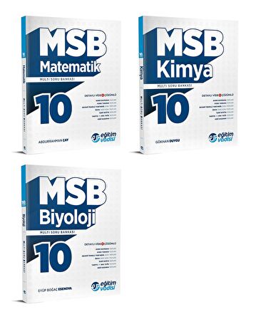 Eğitim Vadisi 2024 10. Sınıf Matematik + Kimya + Biyoloji Soru Bankası Seti 3 Kitap
