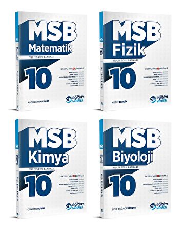 Eğitim Vadisi 2024 10. Sınıf Matematik + Fizik + Kimya + Biyoloji Soru Bankası Seti 4 Kitap