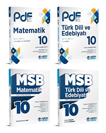 Eğitim Vadisi 2024 10. Sınıf Matematik + Edebiyat Pdf + Soru Seti 4 Kitap