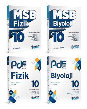 Eğitim Vadisi 2024 10. Sınıf Fizik + Biyoloji Pdf + Soru Seti 4 Kitap
