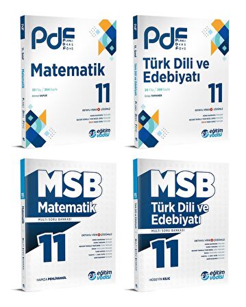 Eğitim Vadisi 2024 11. Sınıf Matematik + Edebiyat Pdf + Soru Seti 4 Kitap