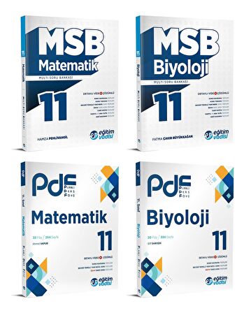 Eğitim Vadisi 2024 11. Sınıf Matematik + Biyoloji Pdf + Soru Seti 4 Kitap
