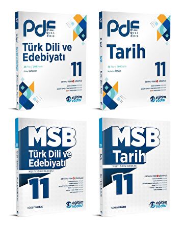 Eğitim Vadisi 2024 11. Sınıf Edebiyat + Tarih Pdf + Soru Seti 4 Kitap