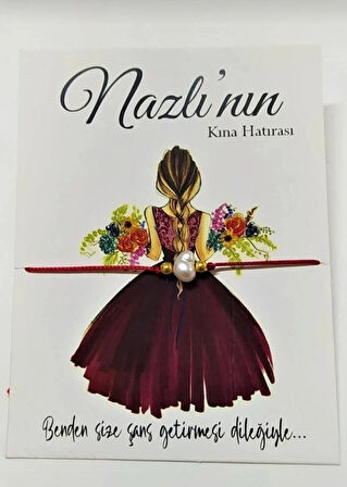 Şans bilekliği incili kına hediyelik 25 adet