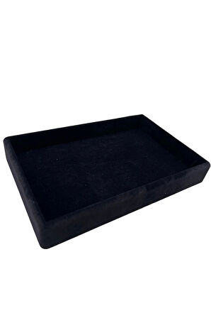 Yerli Üretim Küçük Boy Süet Kumaş Siyah Renk 22/14 Cm Servis Tablası