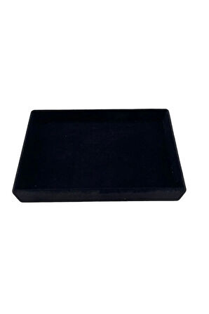 Yerli Üretim Küçük Boy Süet Kumaş Siyah Renk 22/14 Cm Servis Tablası