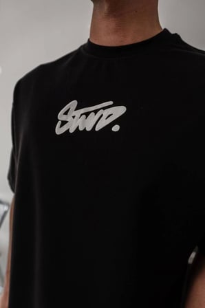 Mhkids Erkek Baskılı Oversize T-shirt - Siyah