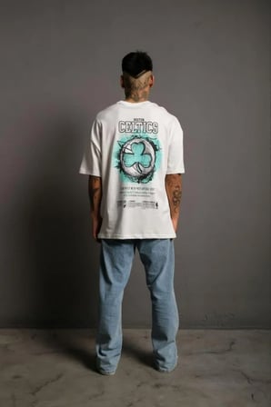 Mhkids Erkek Sırt Baskılı T-shirt - Beyaz