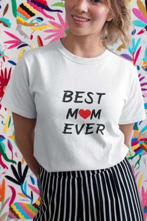 Mhkids Unisex Bisiklet Yaka Baskılı Oversize T-Shirt - Beyaz