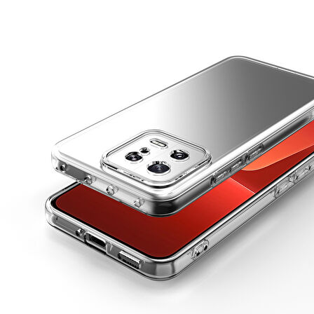 Xiaomi Mi 13 Kılıf Şeffaf İnce Esnek Silikon Kılıf Zipax-Süper