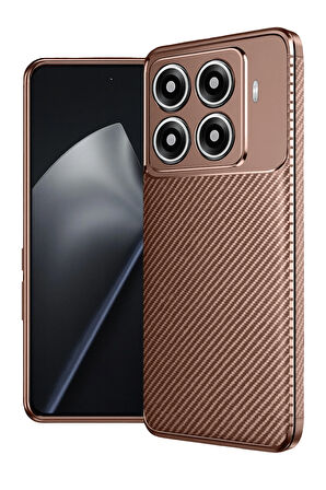 Xiaomi Uyumlu Mi 15T Pro Kılıf Karbon Görünümlü Silikon Azn-Negro