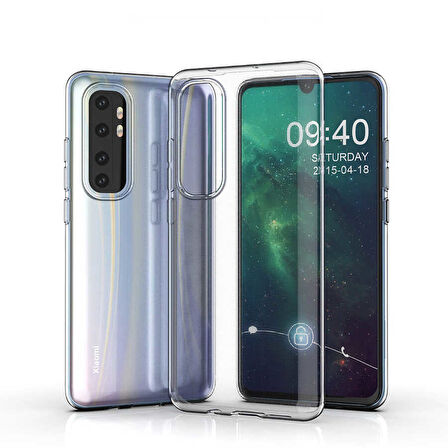 Xiaomi Mi Note 10 Lite Kılıf Şeffaf İnce Esnek Silikon Kılıf Zipax-Süper