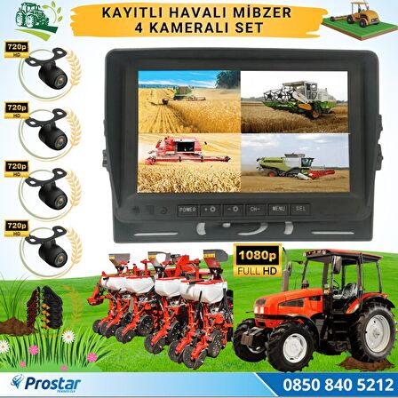 Kayıtlı AHD Mibzer Havalı Tohum Makinesi 4 Kameralı 7 inç Monitörlü 720P Araç Seti