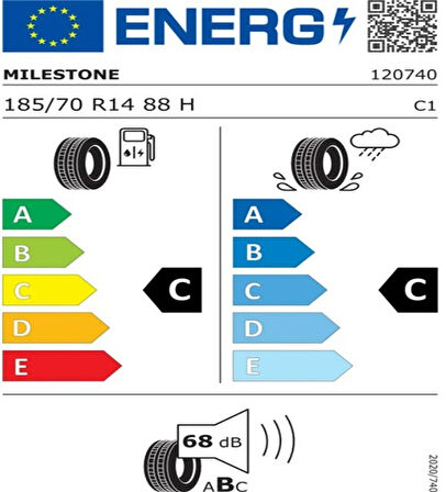 Milestone 185/70 R14 88H Carmile Oto Yaz Lastiği (Üretim Tarihi:2025)