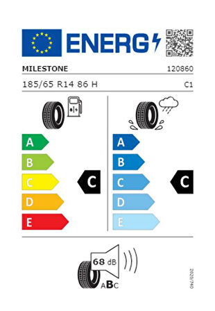 Milestone 185/65 R14 Tl 86H Carmile Oto Yaz Lastiği (Üretim Yılı: 2025)