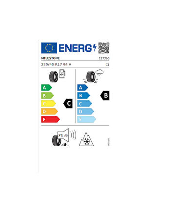 Milestone 225/45 R17 94V Xl Carmile Winter Oto Kış Lastiği ( Üretim Yılı: 2024 )