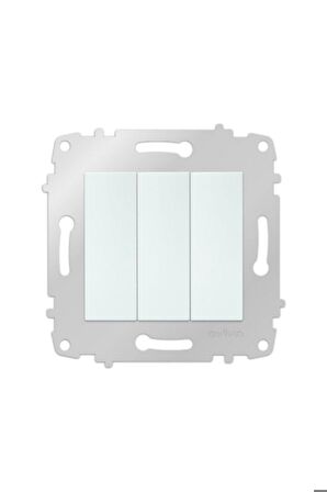 12 Adet Ovivo Mina Beyaz Üçlü Anahtar ÇERÇEVESİZDİR