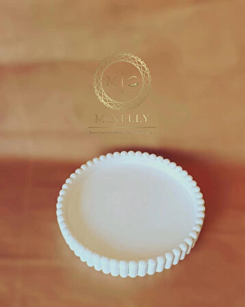 Minelly Kabartmalı Oval Dekoratif Tepsi